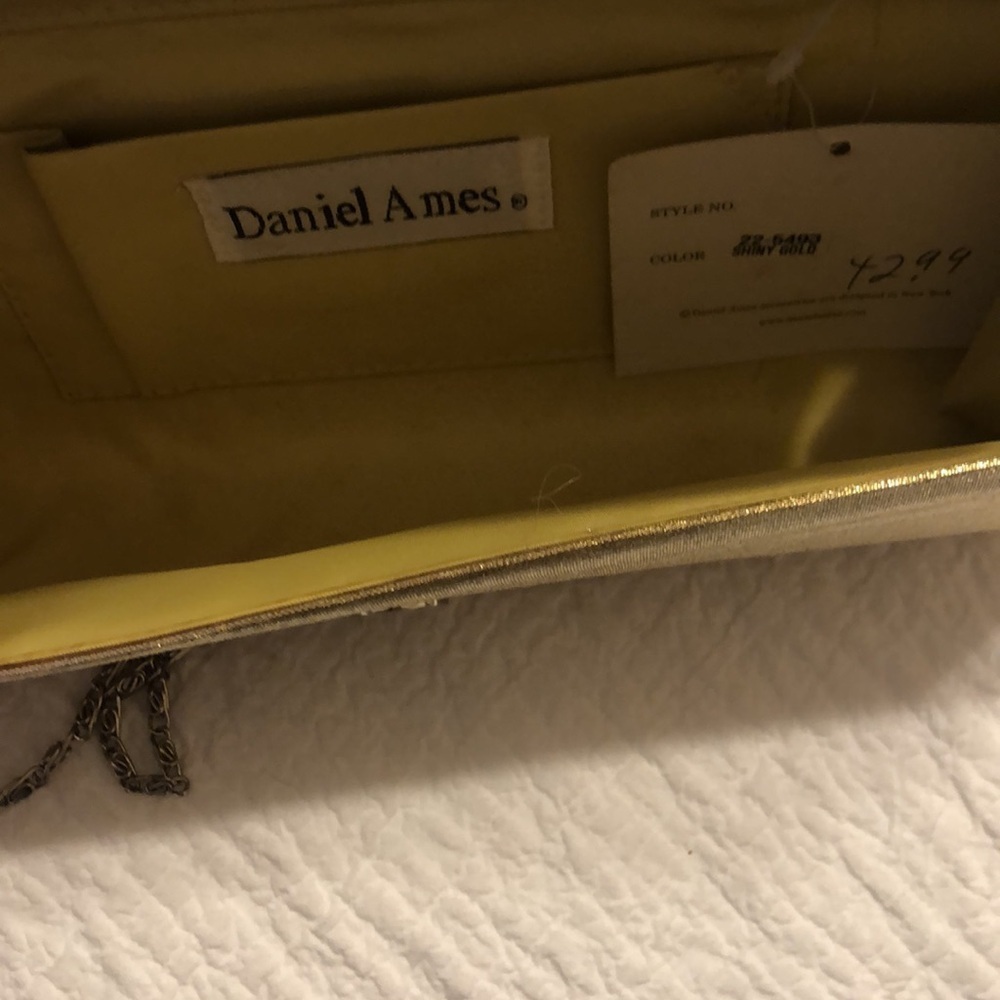 NWT Daniel Ames shiny gold shoulder bag/clutch. - Picture 5 of 8